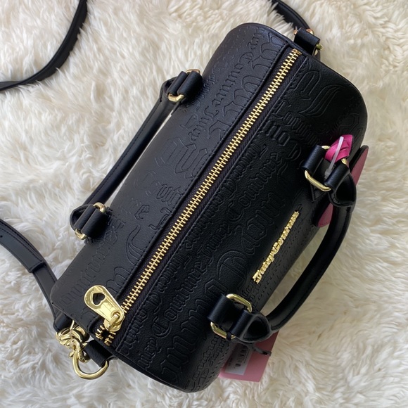🖤 Juicy Couture Deboss Logo Black Speedy Satchel - Picture 9 of 11